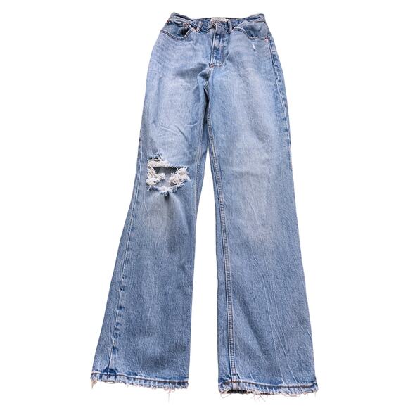 Abercrombie & Fitch Curve Love Ultra High Rise 90s Straight Jeans 2R 30" Classic - Picture 2 of 9